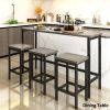 TOPMAX Counter Height Extra Long Dining Table Set with 3 Stools Pub Kitchen Set Side Table with Footrest; Gray