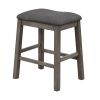 TOPMAX 3 Piece Dining Table with Padded Stools; Table Set with Storage Shelf; Dark Gray