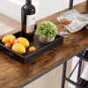 Bar table with bottle holder and glass holder; multifunctional high bar table; can hold 8 bottles of wine and 9 glasses; with side storage.(Rustic Bro