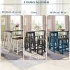 TOPMAX Rustic Counter Height 5-Piece Dining Set; Wood Console Table Set with 4 Stools for Small Places; Walnut+Blue