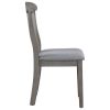 TOPMAX Rustic Wood Padded Dining Chairs for 4; Grey