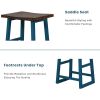 TOPMAX Rustic Counter Height 5-Piece Dining Set; Wood Console Table Set with 4 Stools for Small Places; Walnut+Blue