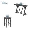 TOPMAX Mid-century Counter Height 5-Piece Dining Set; Wood Console Table with Trestle Legs and 4 Stools for Small Places; Gray