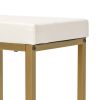 TREXM 3-piece Modern Pub Set with Faux Marble Countertop and Bar Stools; White/Gold