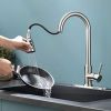 Lead-free Modern Commercial Single Hole Pull Down Kitchen Sink Faucet