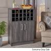 Ridgecrest Mid Century Modern Wine Rack Bar Cabinet GREY OAK