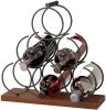 Mecor Countertop Wine Rack for 6 Bottles, Wood & Metal Tabletop Bottle Holder , 3-Tier Rustic Wine Organizer, Classic Design, Sturdy Handle, Easy Asse