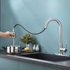 Lead-free Modern Commercial Single Hole Pull Down Kitchen Sink Faucet