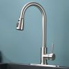 Lead-free Modern Commercial Single Hole Pull Down Kitchen Sink Faucet