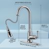 Touchless Kitchen Faucet Automatic Motion Sensor Christmas Gift; Kitchen Sink Faucets with 4 Modes Pull Down Sprayer; Commercial Modern Kitchen Water