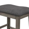 TOPMAX 3 Piece Dining Table with Padded Stools; Table Set with Storage Shelf; Dark Gray