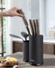 Knife Block Holder;  Cookit Universal Knife Block without Knives;  Unique Double-Layer Wavy Design;  Round Black Knife Holder for Kitchen;  Space Save