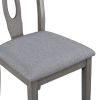 TOPMAX Rustic Wood Padded Dining Chairs for 4; Grey