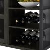 JHX Industrial Wine Bar Cabinet; Liquor Storage Credenza; Sideboard with Wine Racks & Stemware Holder (Dark Grey; 55.12''w x 13.78''d x 30.31' ' h)