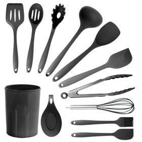 MegaChef Black Silicone Cooking Utensils, Set of 12