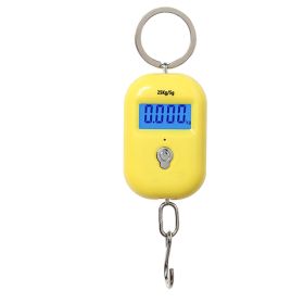 Portable Hanging Hook 50Kg/5g Precision Electronic Digital Scale Crane Scale Weight Pocket Scale Luggage Scale (Color: Yellow)