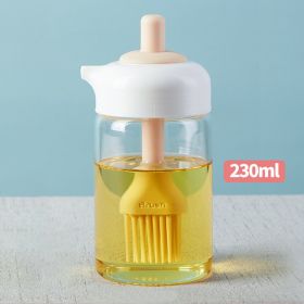 1pc Oil Dispenser; 2 In 1 Wide Opening Bottle With Silicone Brush; Glass Condiment Bottles For Kitchen Cooking; BBQ; Baking (Color: Pink)