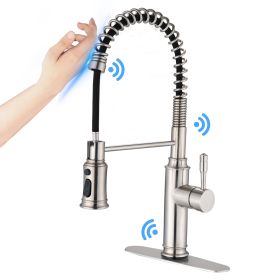 Touch Kitchen Faucet with Pull Down Sprayer (Color: Brushed Nickel)