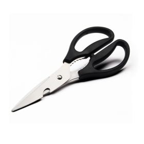 Multifunctional household stainless steel scissors (Color: Silver + Black)