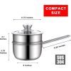 Small Household Pan Pot Durable Lightweight With Glass Cover Lid