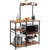 4-tier Kitchen Baker's Rack with Basket and 5 Hooks