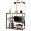 4-tier Kitchen Baker's Rack with Basket and 5 Hooks