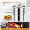 Daily Delicacies Pot 304 Stainless Steel  3-Tier Steamer Pot