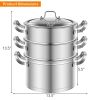 Daily Delicacies Pot 304 Stainless Steel  3-Tier Steamer Pot